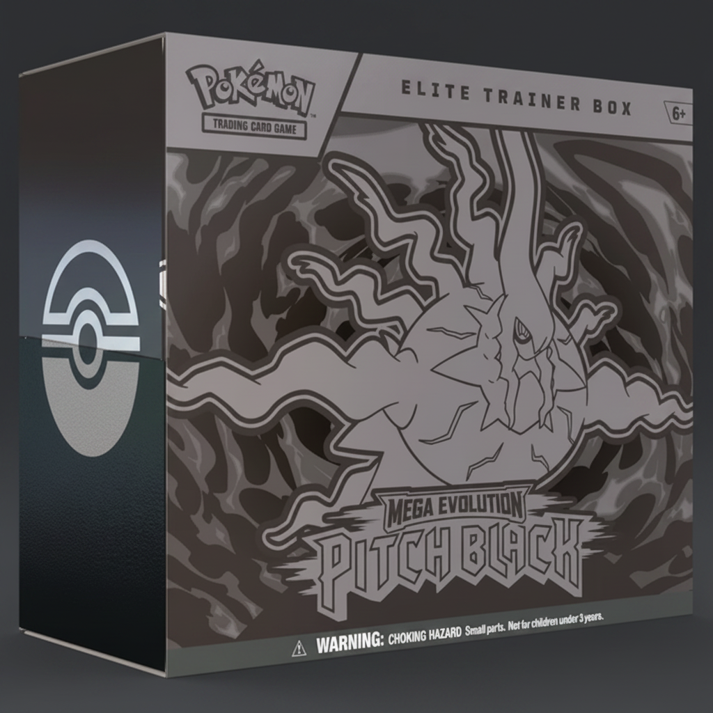 Pokémon Pitch Black ETB - Charcoal Background