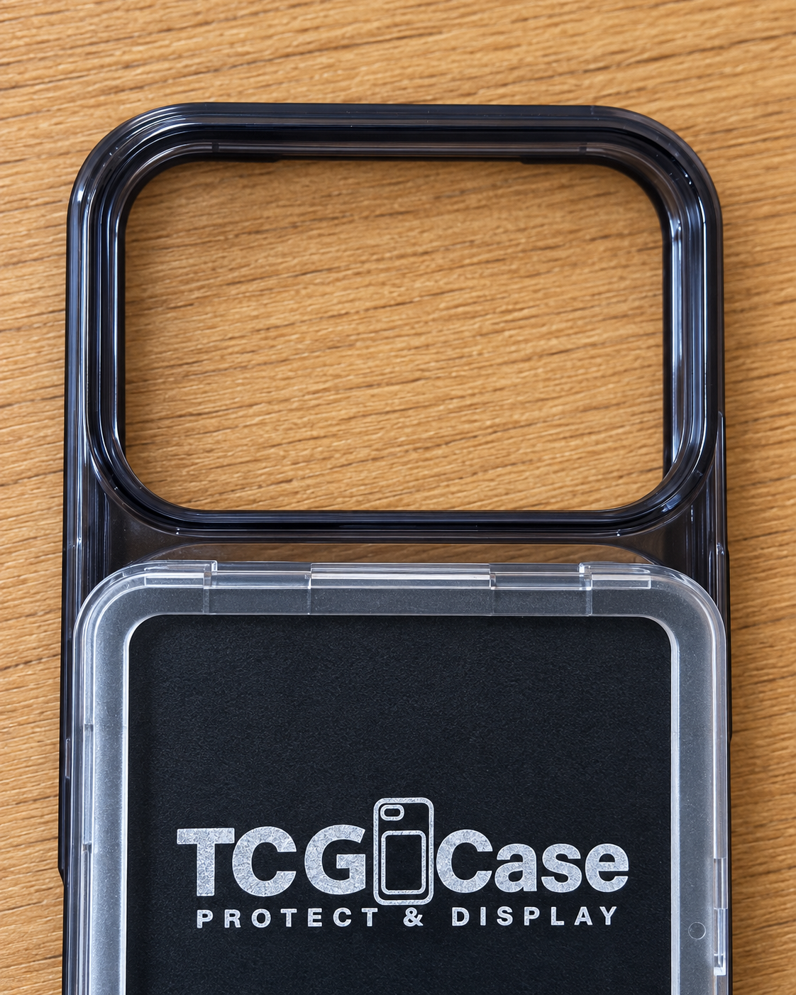 Smoke Black case – frame and clear card pocket